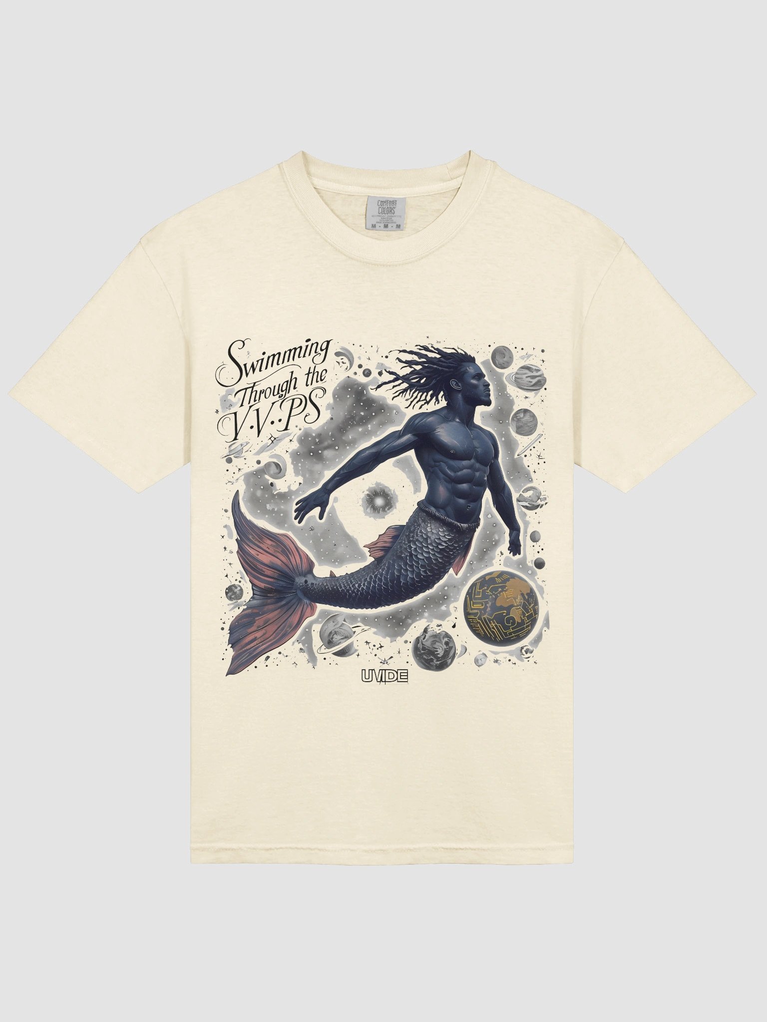 Mystical Merman: Swimming Through the Cosmic VVPS Heavyweight T-Shirt product image (9)