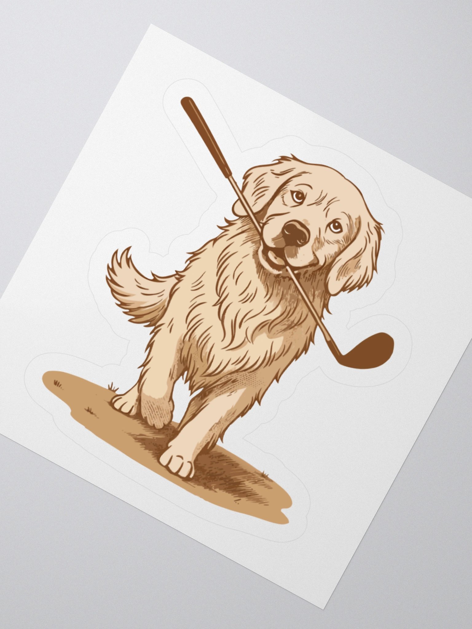 Golden Retriever Golfer Kiss Cut Stickers product image (5)