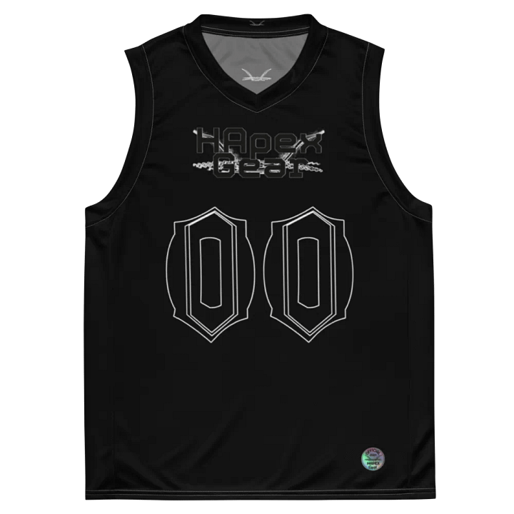 Recycled Unisex Basketball Jersey - Black - Black HApex Gear Black Logo product image (2)
