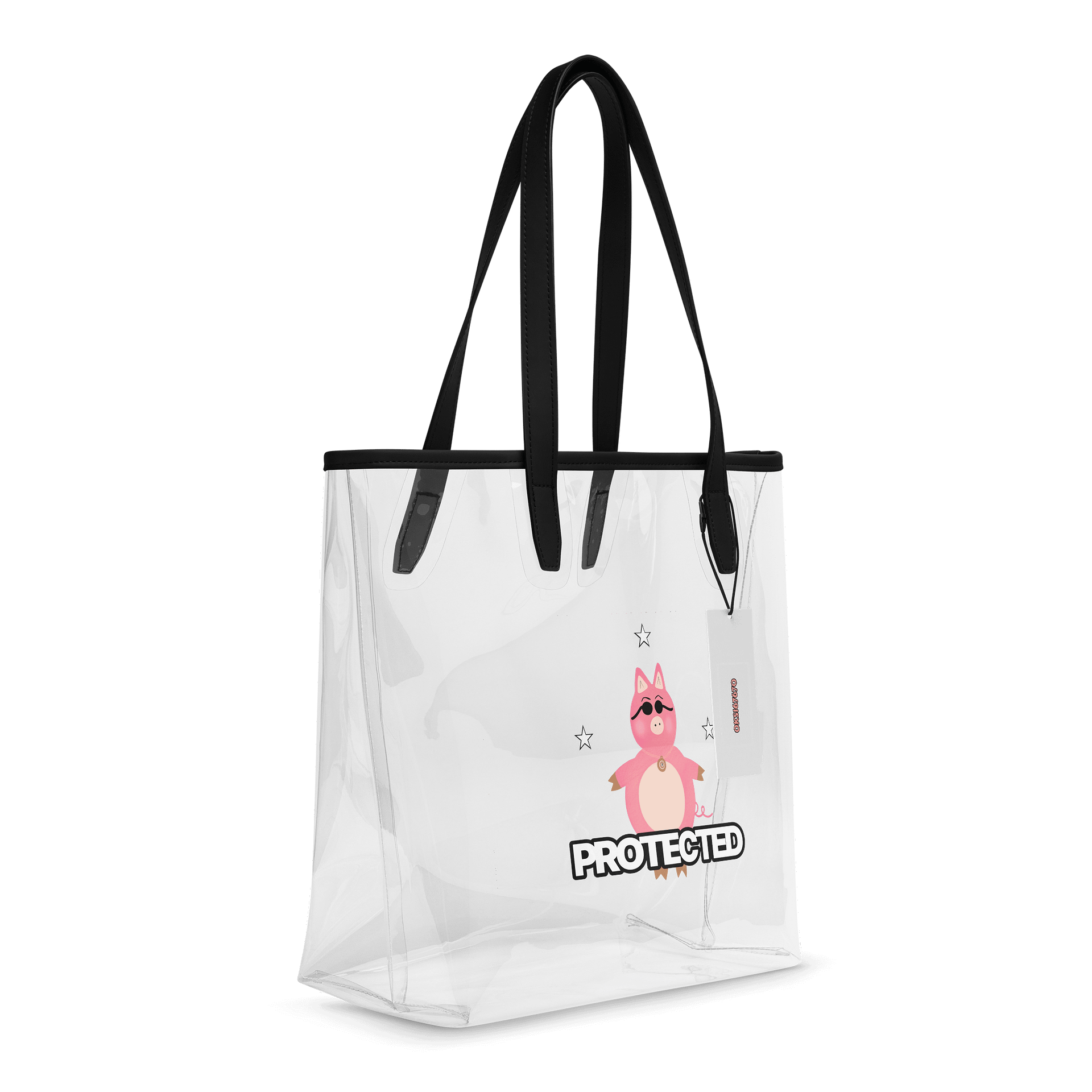 Stylish Urban Pig Clear Tote Bag product image (6)