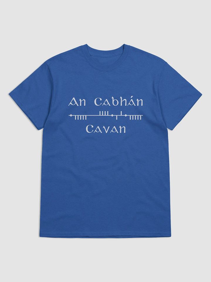 Cavan/An Cabhán Scholastic Style Ogham Blue printed T-shirt product image (1)