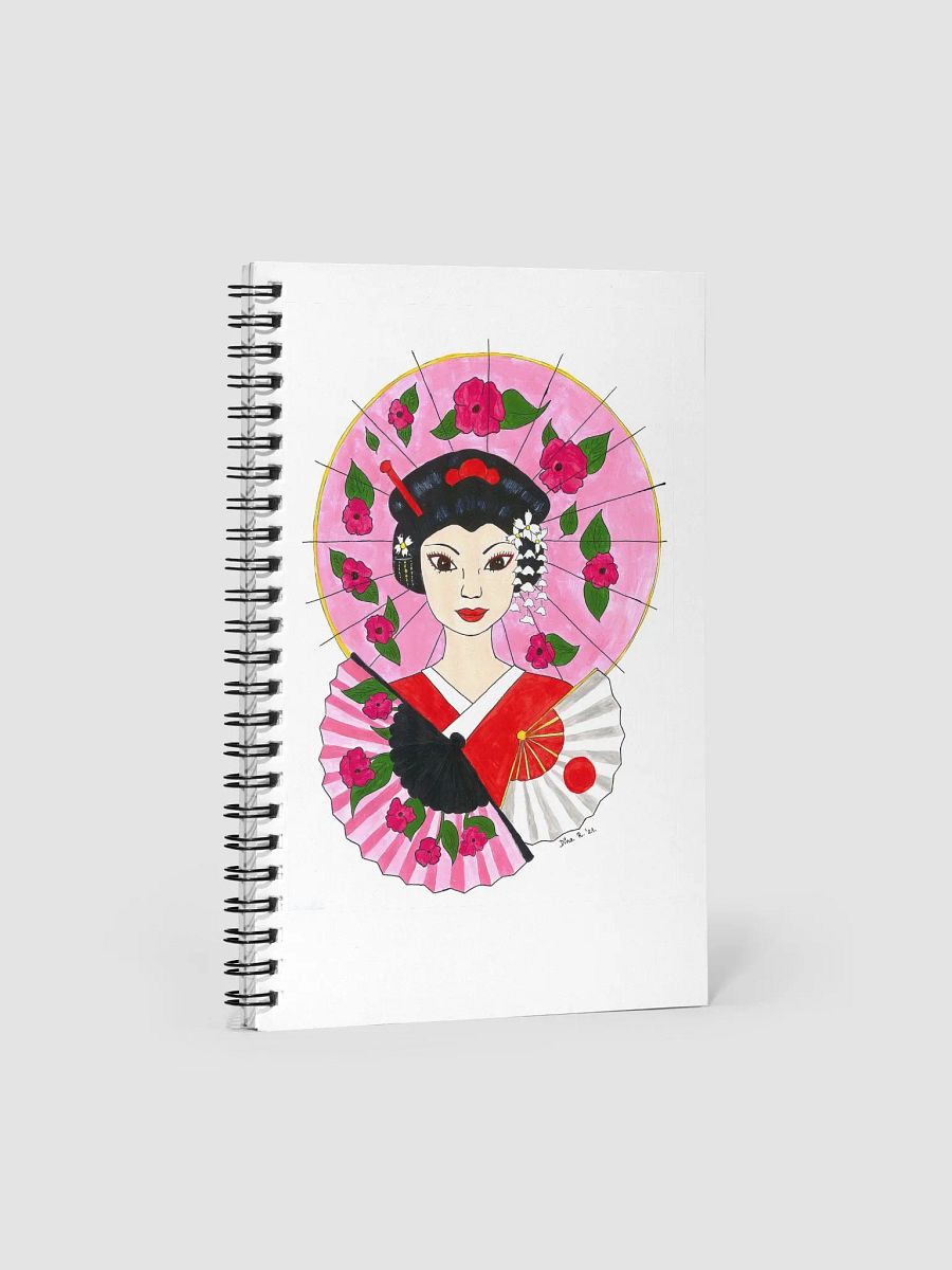 Japanese Geisha (art by Dina R.) acrylic painting - Spiral Notebook product image (1)