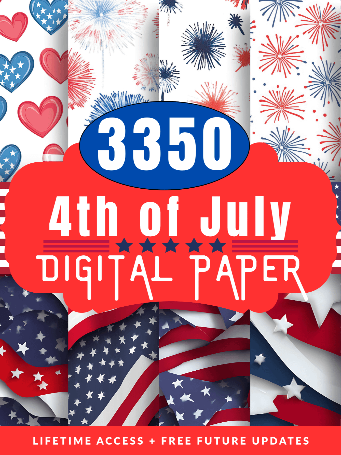 Retro 4th July Seamless Digital Paper Pack product image (8)