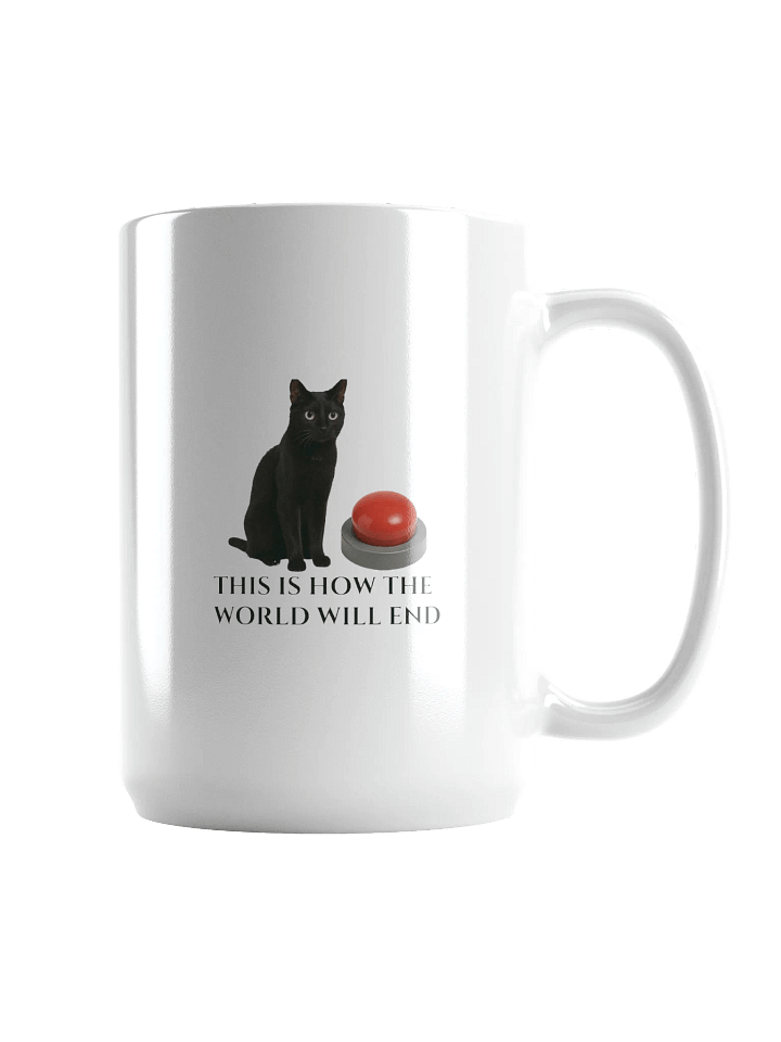 Apocalyptic Cat Button Mug product image (1)