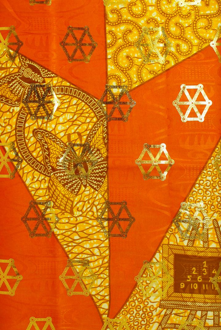 Tessuto Bazin Tradizionale - Design Simboli e Mandala - cod.584/B product image (1)