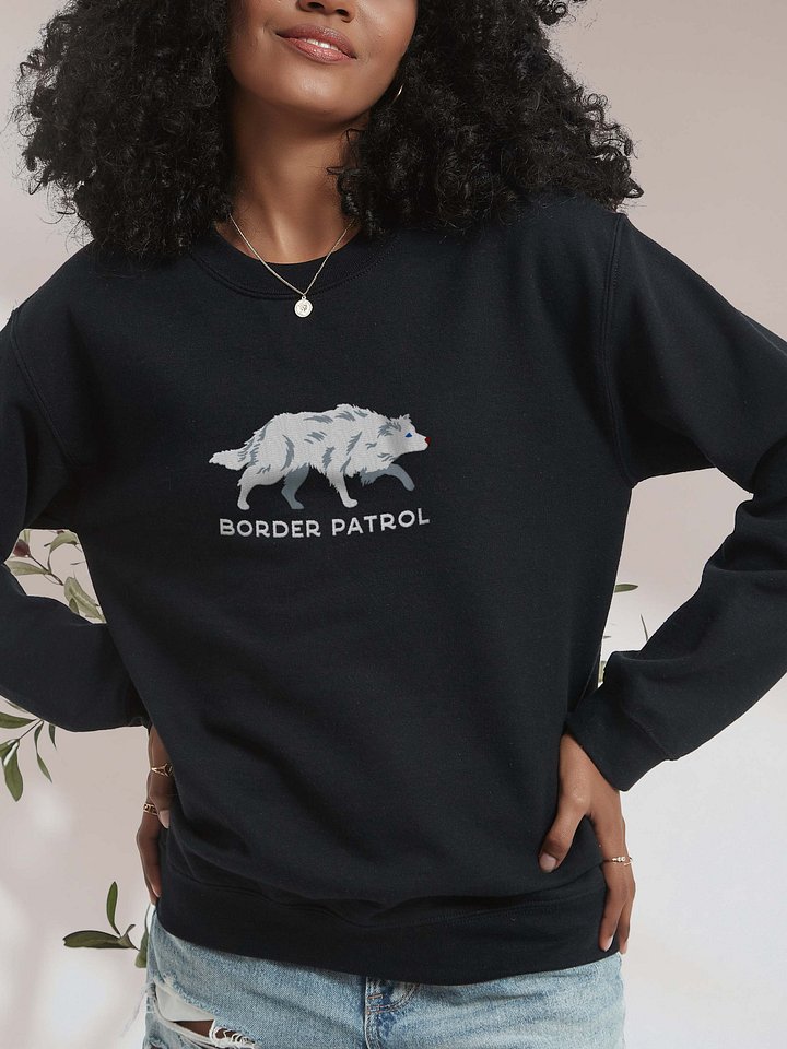 Border Patrol Sweatshirt (Embroidered) of a Border Collie(White/Double Merle) product image (2)