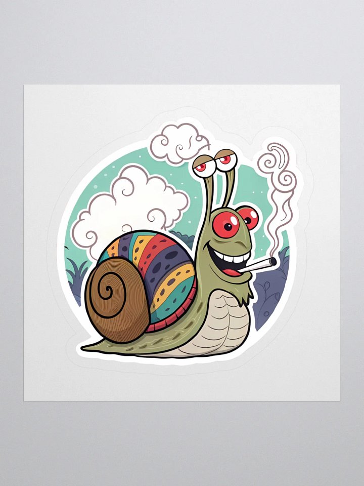 Expressive Snail Smoking Kiss Cut Stickers product image (1)