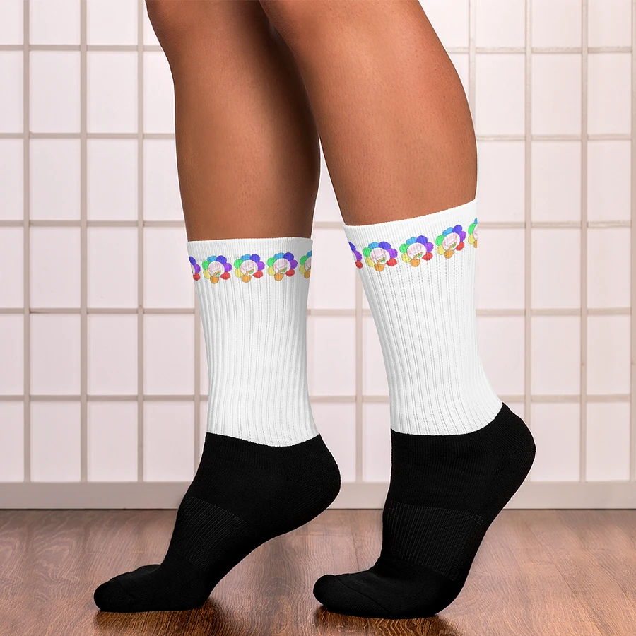 White Flower Stripe Socks product image (14)