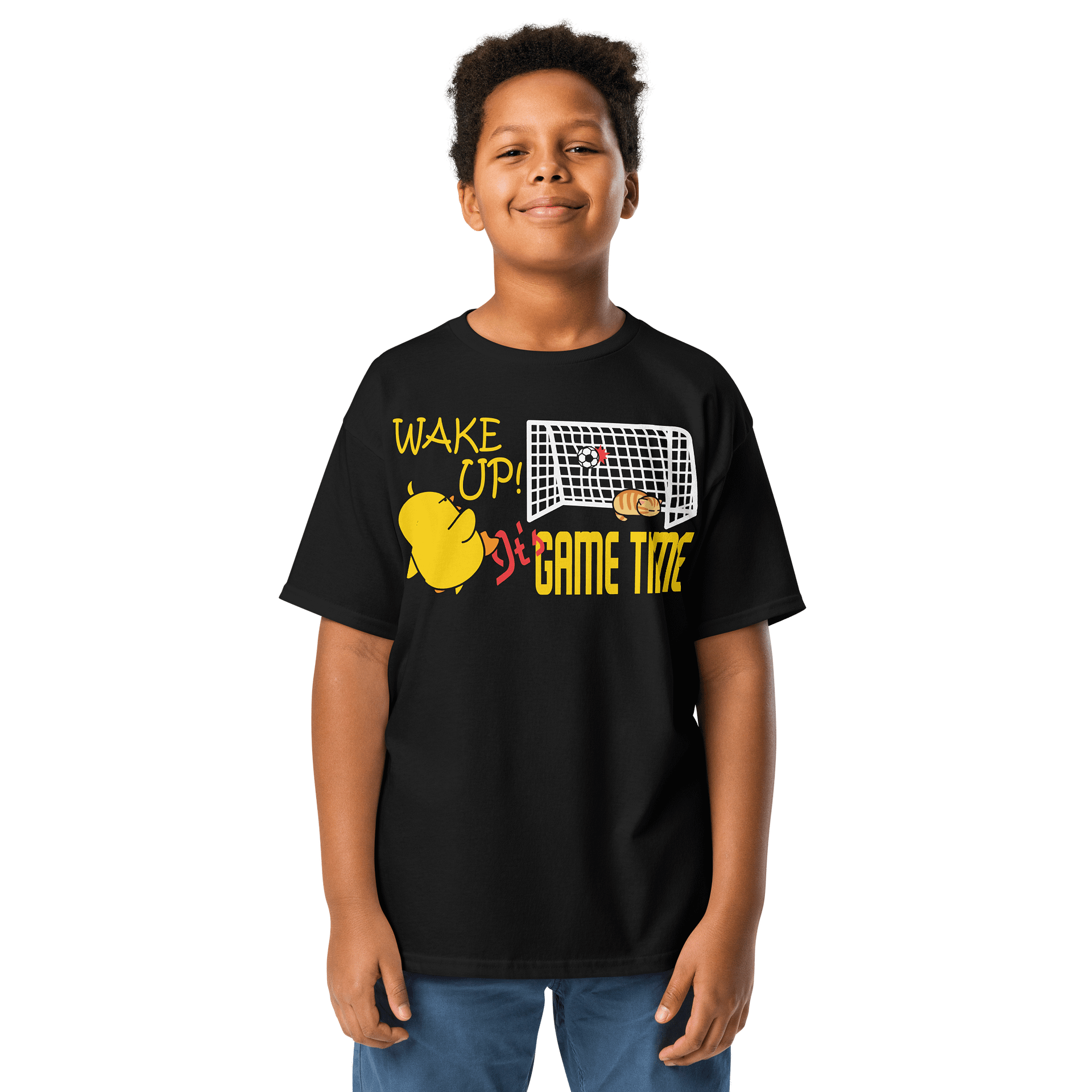 Soccer Cat (WAKE UP, It's GAME TIME) - Unisex Youth Heavyweight T-shirt product image (6)