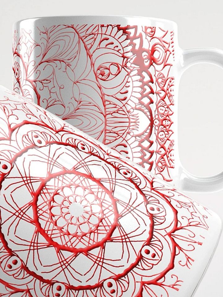 Radiant Red Mandala White Glossy Mug product image (1)