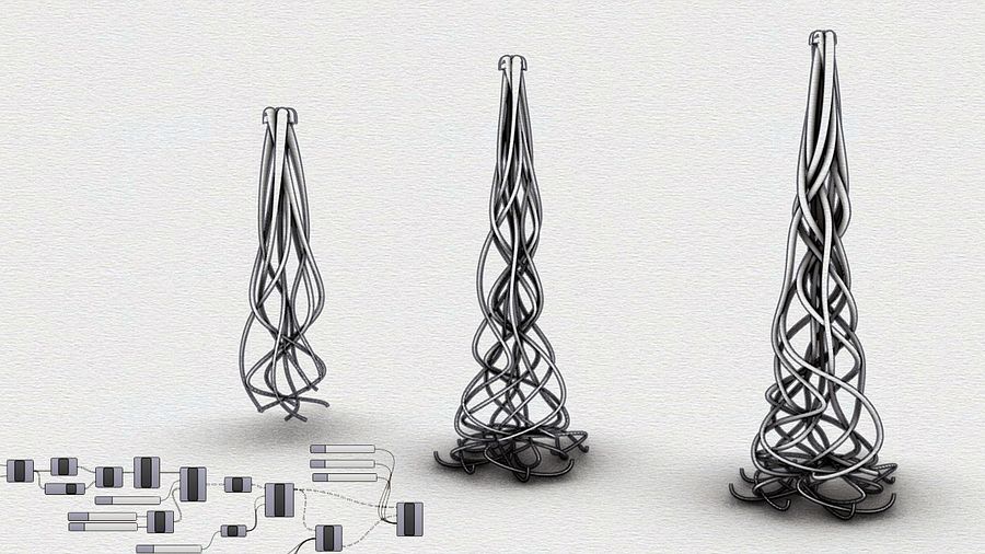 Parametric Variable Pipe Facade Grasshopper Rhino Files Download product image (3)