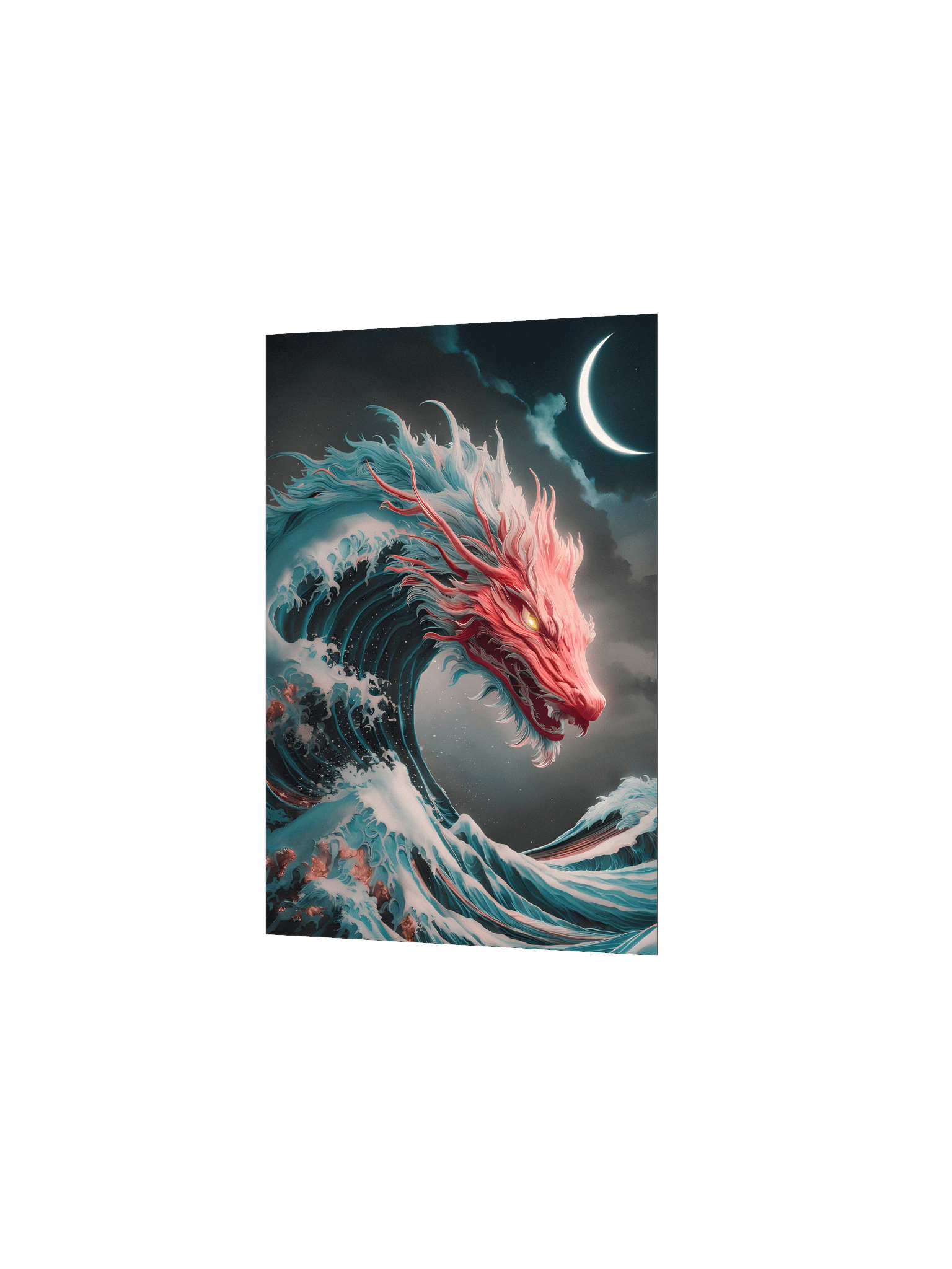 Celestial Sea Dragon Poster – Lunar Wave Guardian Wall Art product image (2)