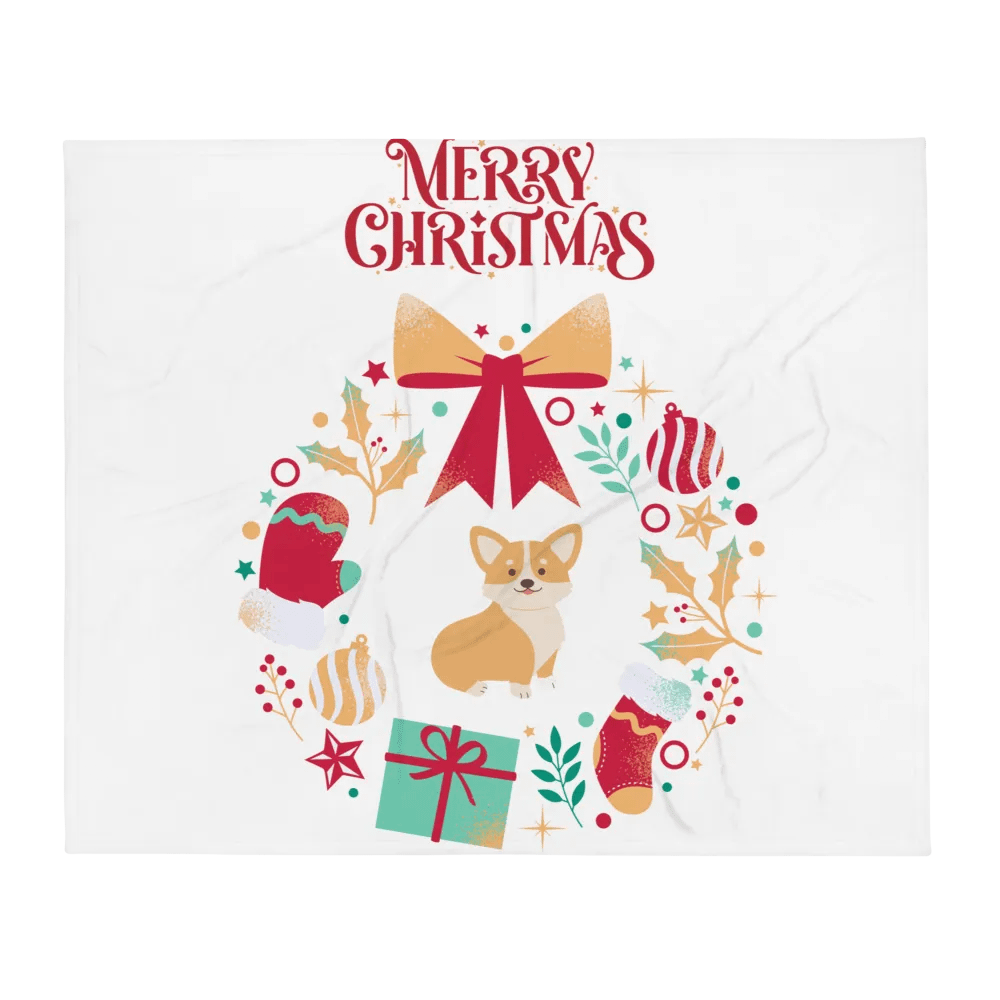 Merry Christmas Corgi Throw Blanket product image (1)