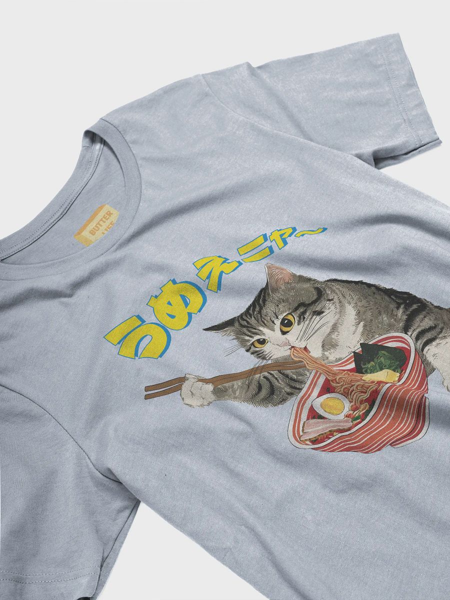Butter Ramen Eating Cat Japanese Style ukiyo-e Unisex Bella Canvas 3001 T-shirt product image (13)