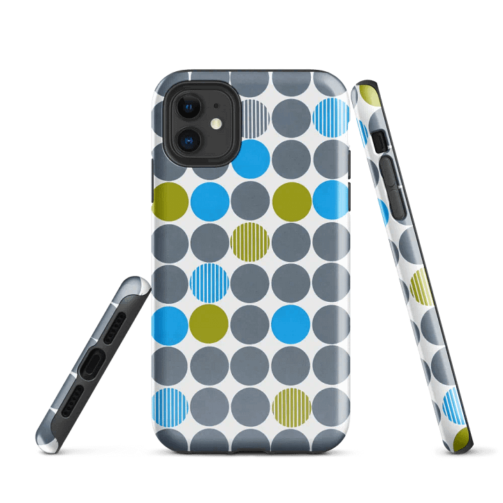 Blue & Green MCM Circles Tough iPhone® Case product image (1)