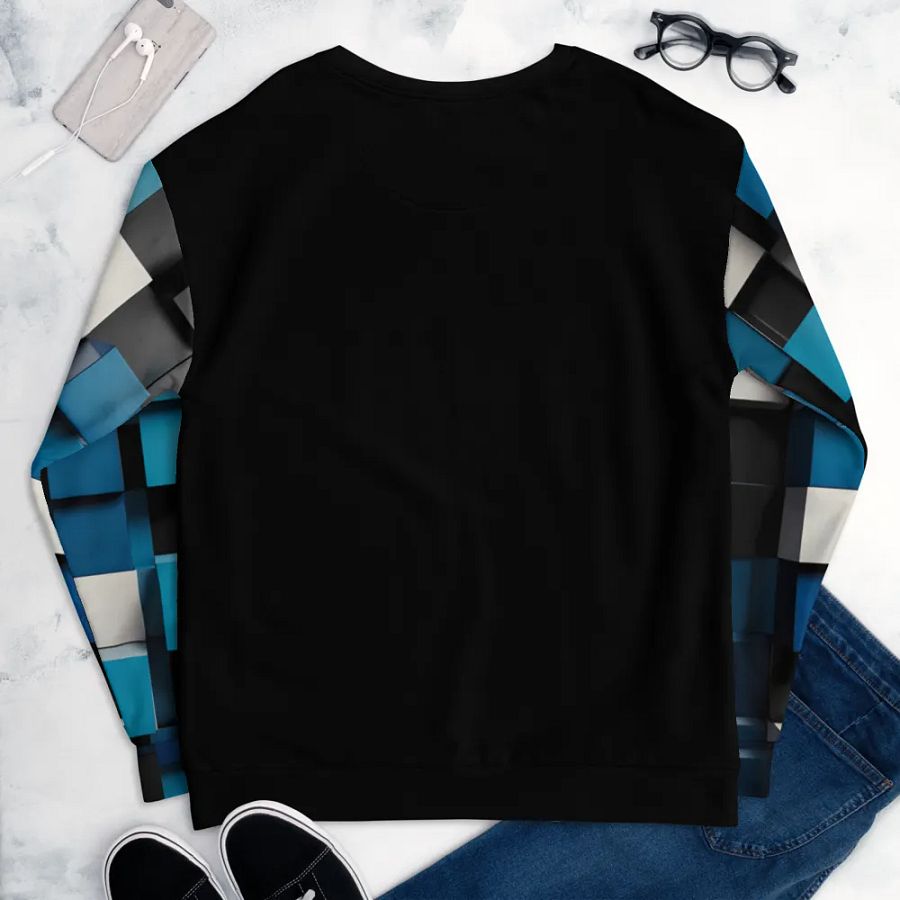 Black And Blue Squares Unisex Sweatshirt product image (9)