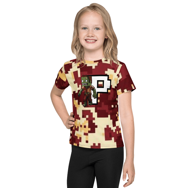 Patient PixelZ Kids T-Shirt (Pixel Zombie v2 Red/Tan) product image (1)