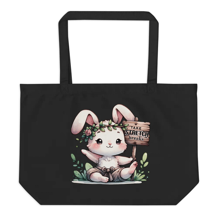 Take time to stretch bunny: Eco-friendly Tote bag. product image (1)