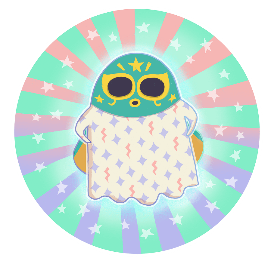 Pastel Little Ghost Luchador #2- Greeting Card product image (2)