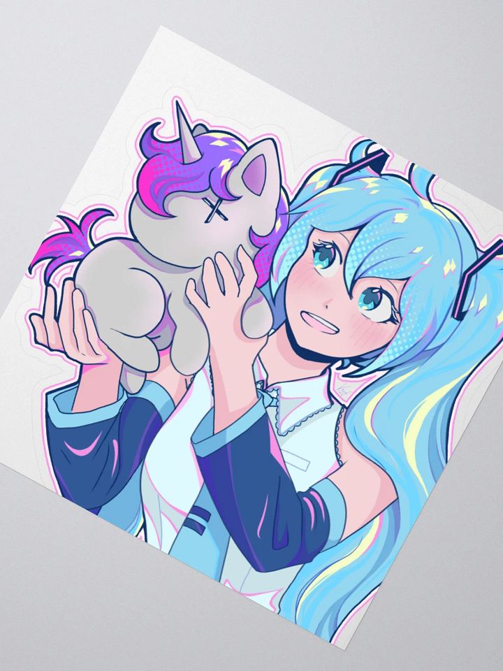 Unicorn logo + Miku Kiss-Cut Sticker product image (2)