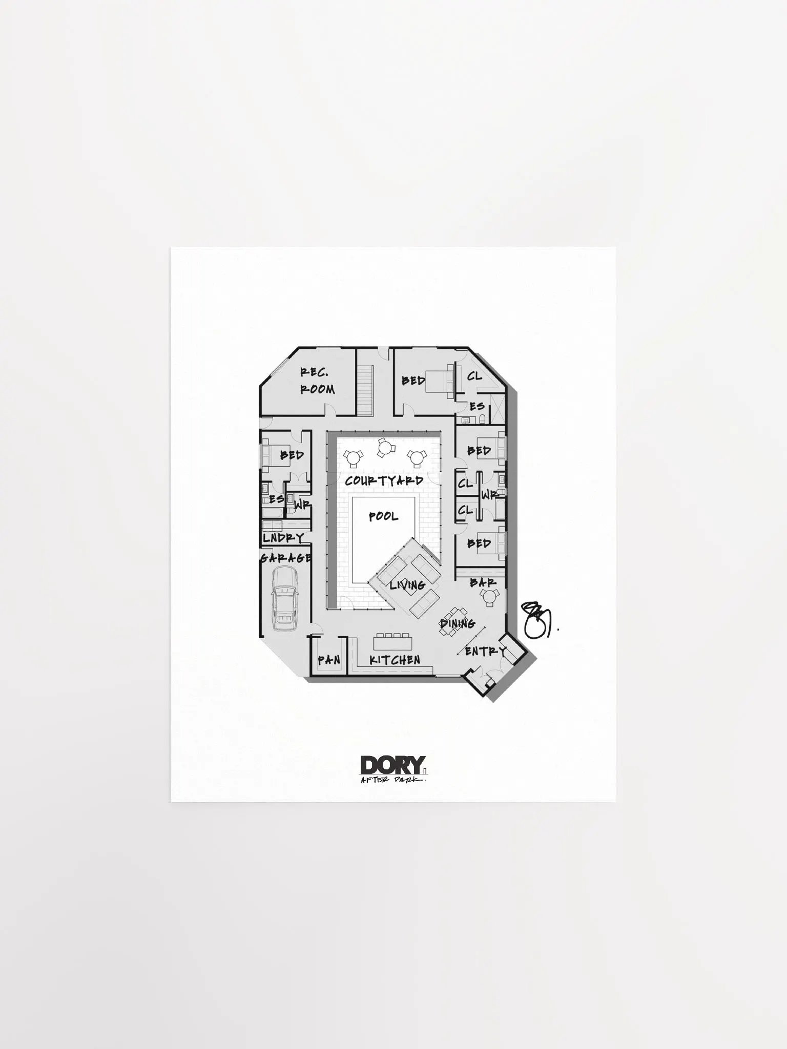 Alphabet Floor Plan Poster - Q product image (1)