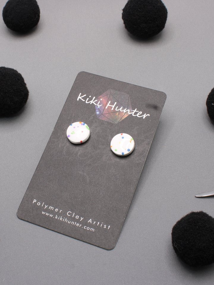 Rainbow Speckled Stud Earrings product image (1)