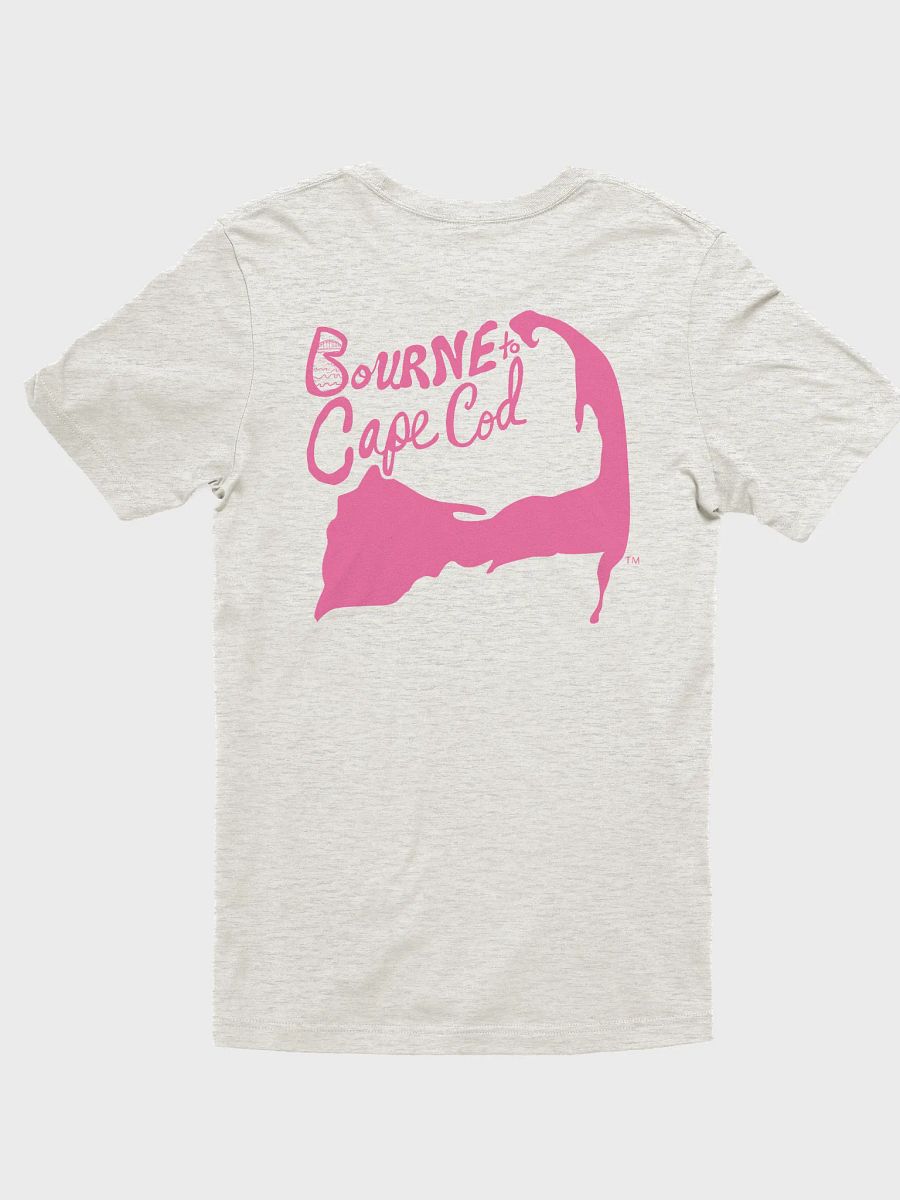 Men's | BOURNE to Cape Cod™ | Supersoft T-Shirt by Bella+Canvas | Brilliant Rose Pink Logo on Light Neutrals product image (16)