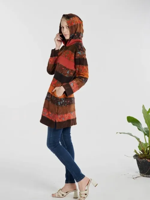 Women's Long Sleeve Shroom Patchwork Tunic Zip Hoodie product image (2)