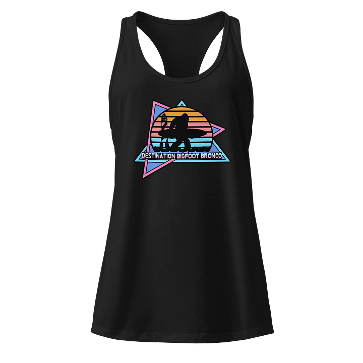 Destination Bigfoot Bronco Retro-Inspired Next Level Women's Racerback Tank Top (Multi Color Options) product image (1)