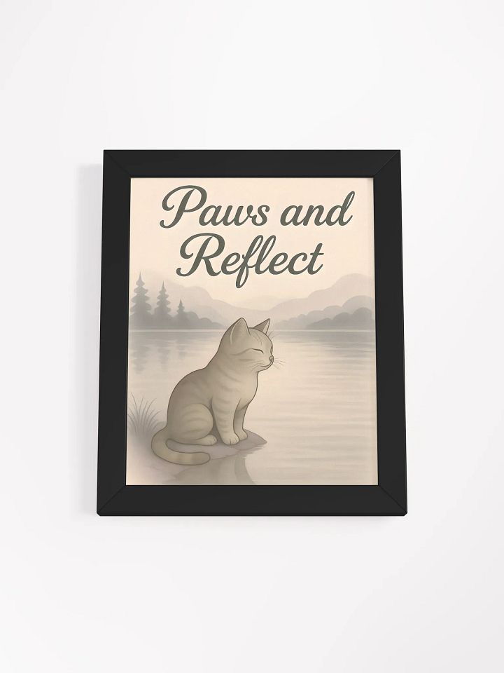 Paws and Reflect Framed Motivational Cat Poster product image (1)