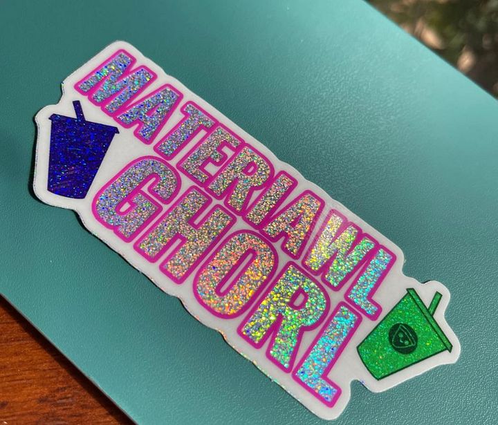 Holographic Glitter Material Girl Vinyl Sticker product image (2)