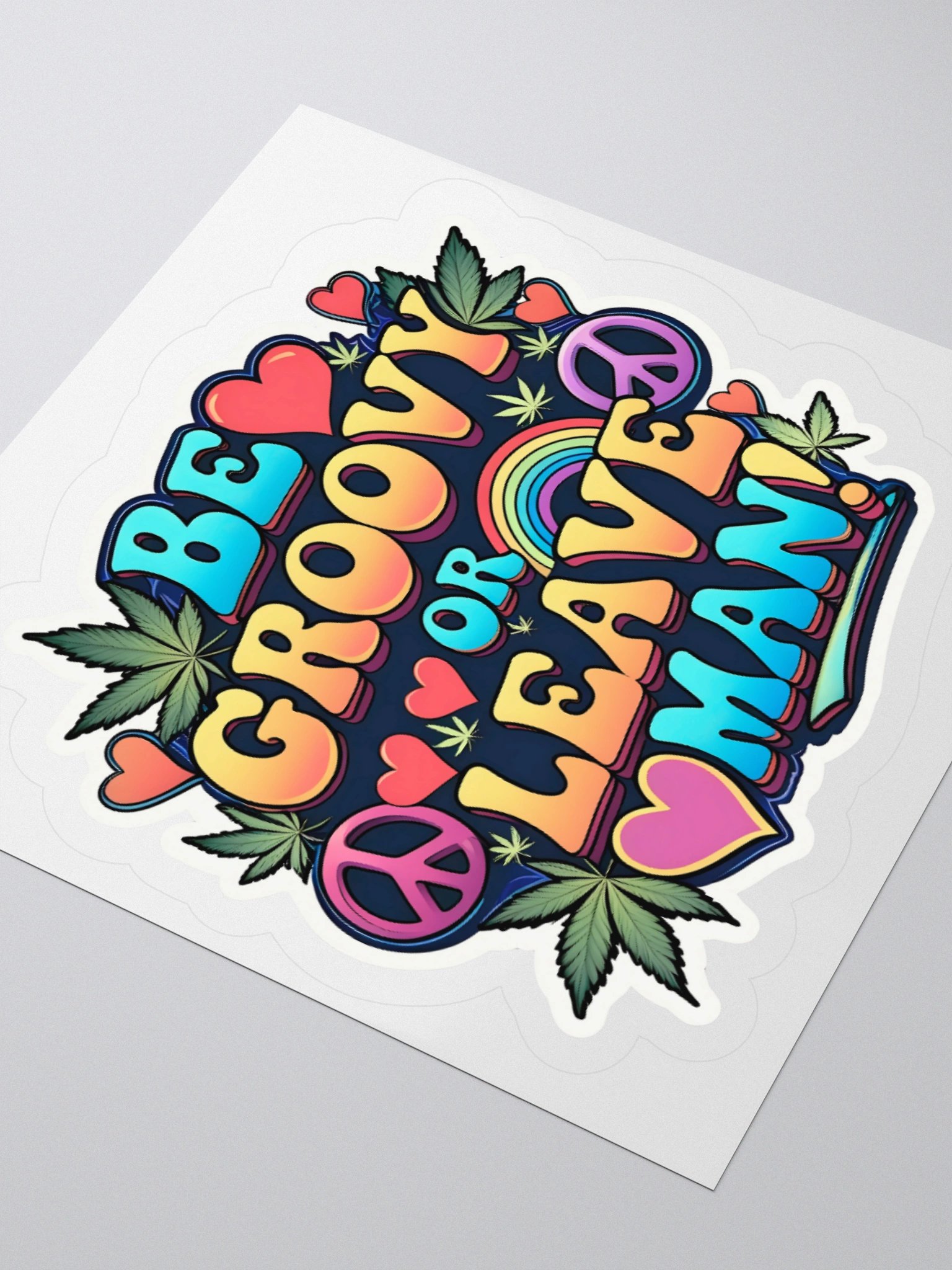 Be Groovy or Leave Retro Kiss Cut Sticker product image (9)
