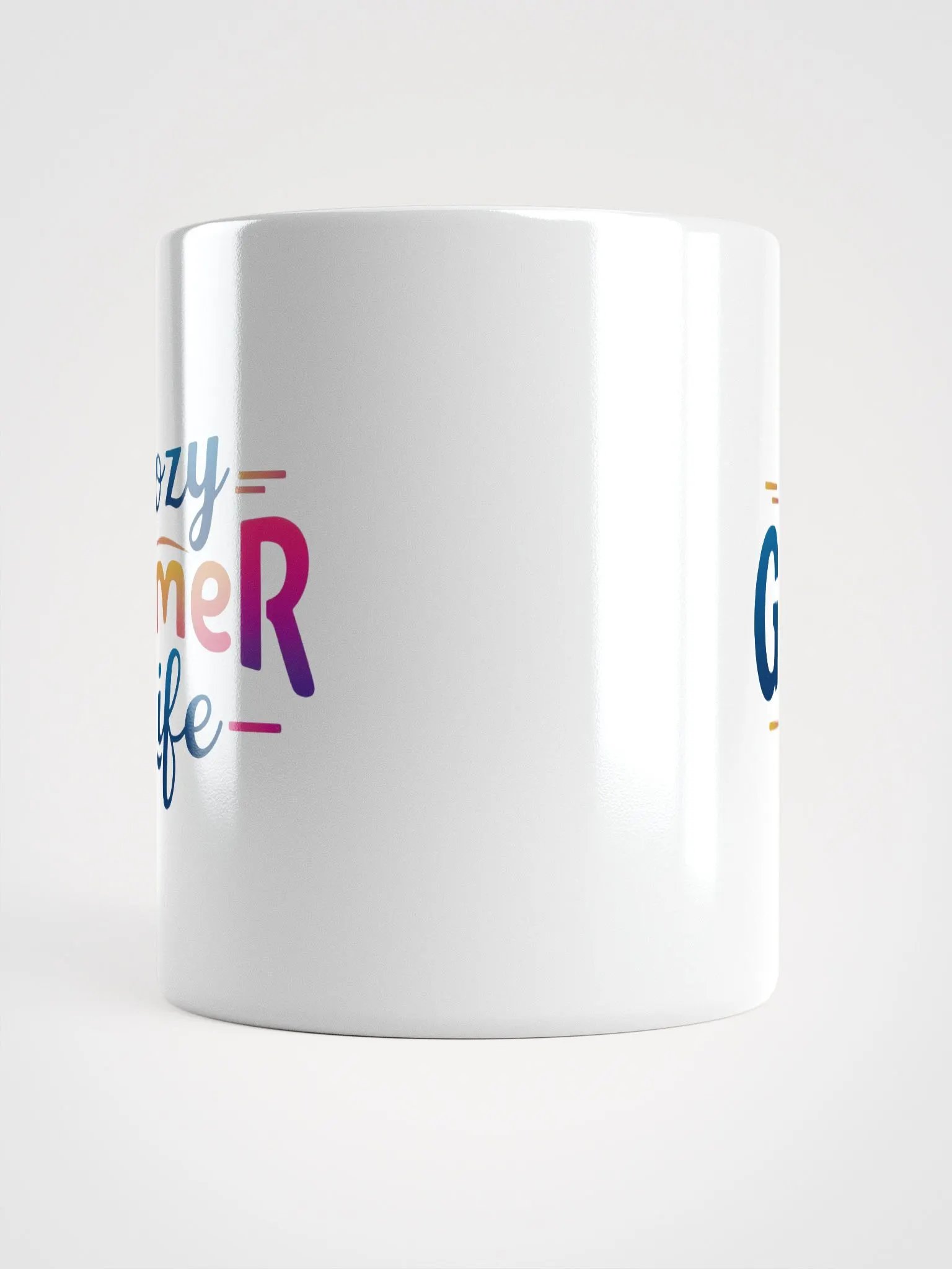 Cozy Gamer Life Vivid Text Only White Mug product image (5)