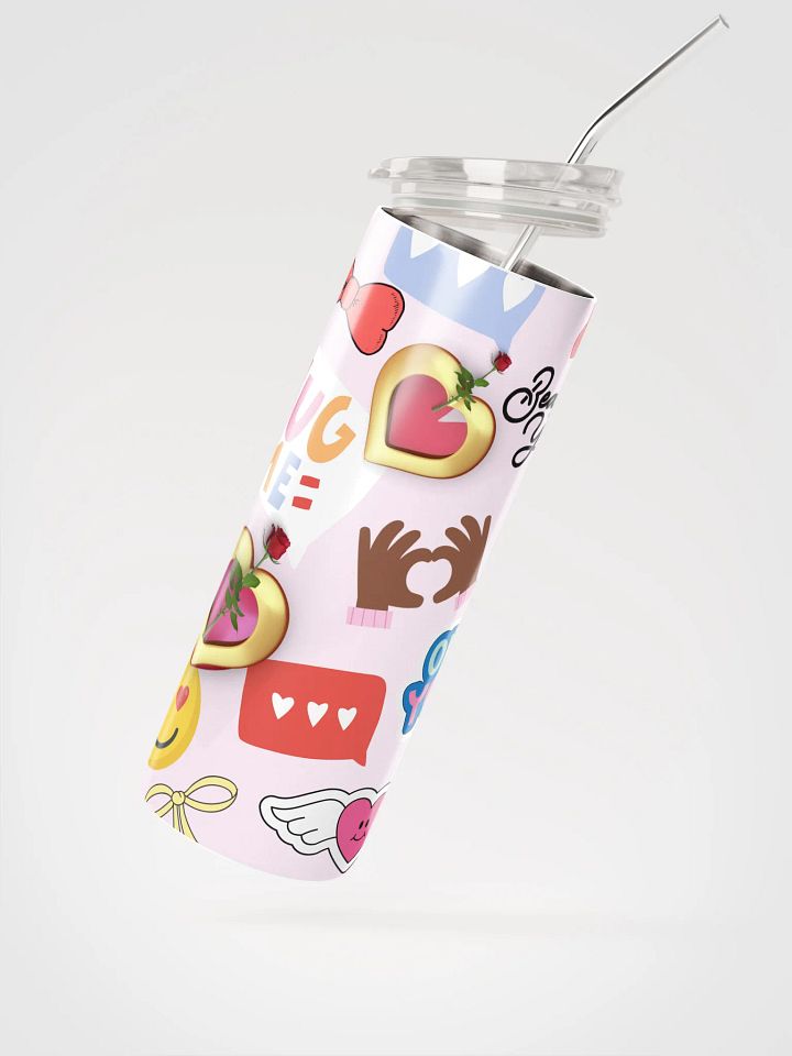 20 oz Vacuum Insulated Stainless Steel Tumbler with reusable Straw , lead proof cup lid, spread love Tumbler Mug Flasks product image (2)