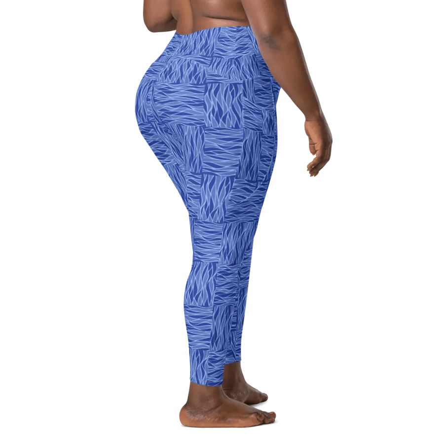 Powder Blue All-Over Print Leggings with Pockets product image (12)