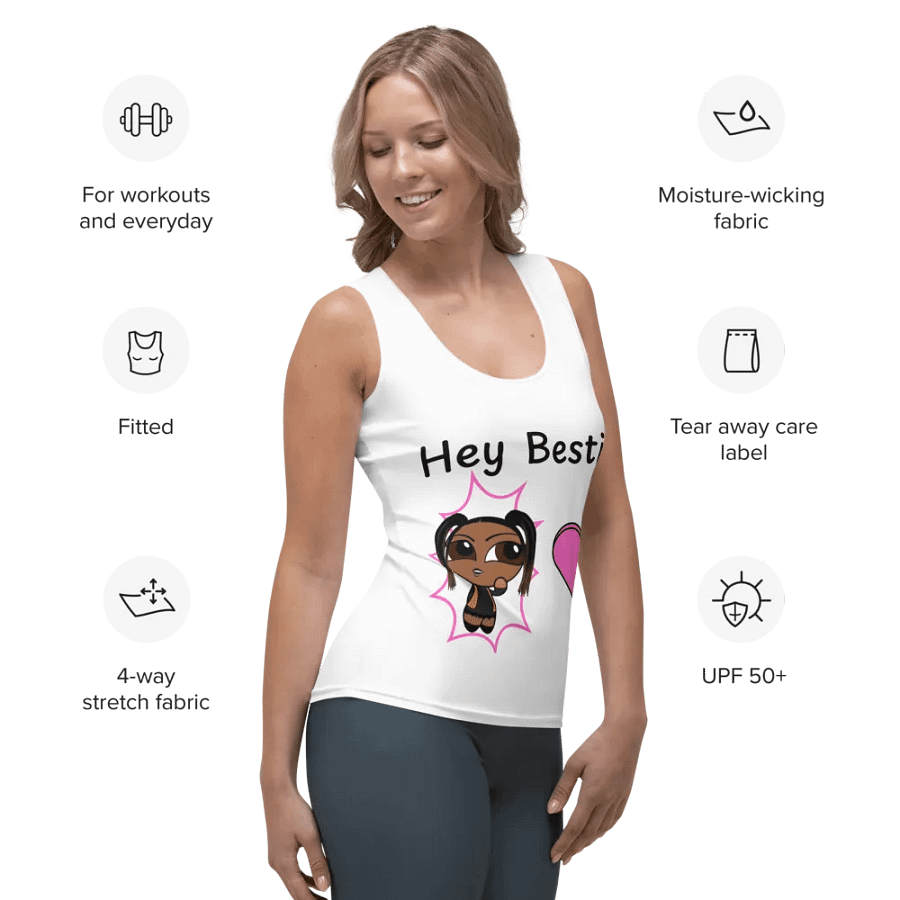 Hey Bestie Star All-Over Print Tank Top product image (7)