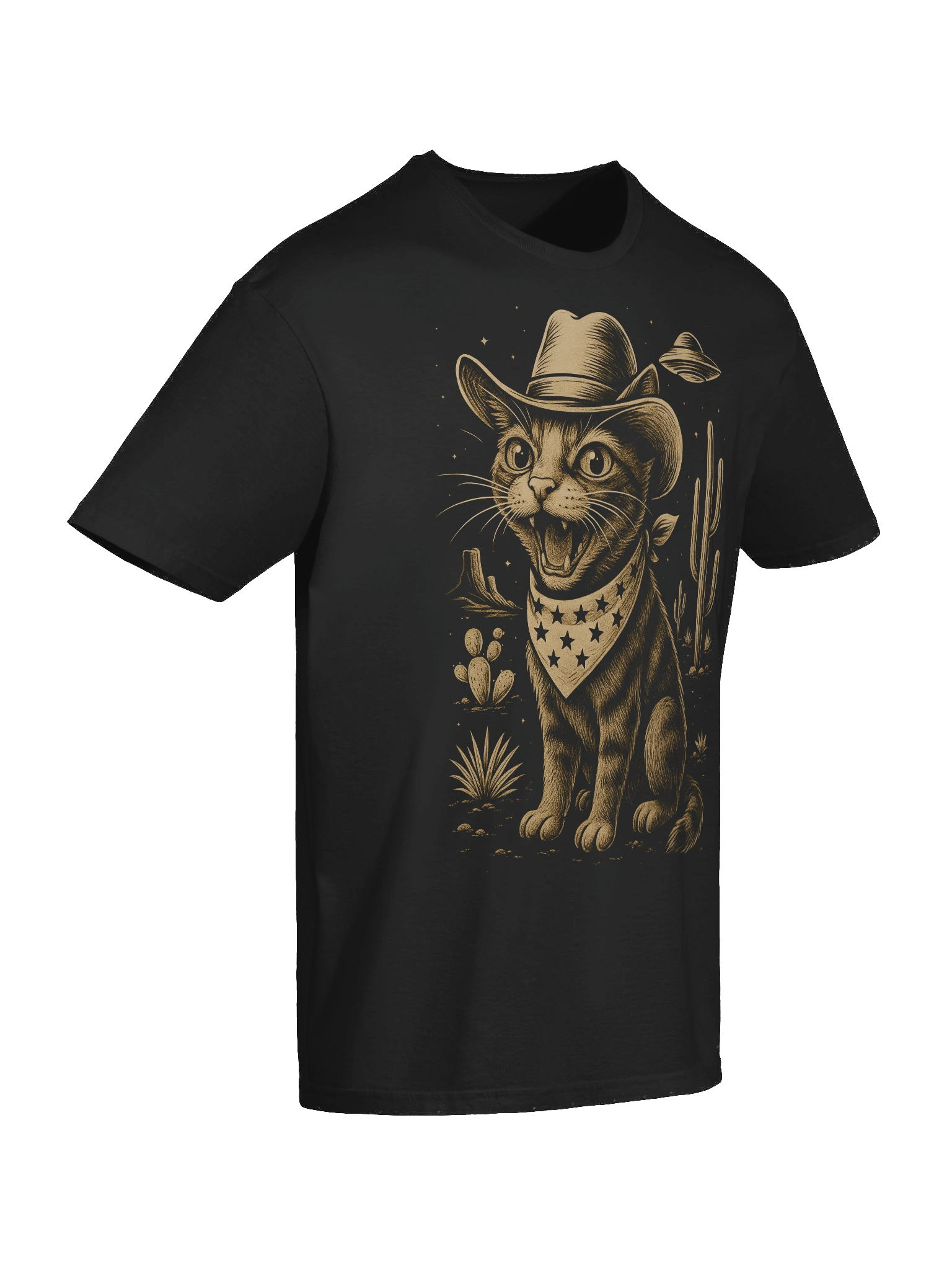 UFO Cowboy Tabby Cat T-Shirt product image (49)