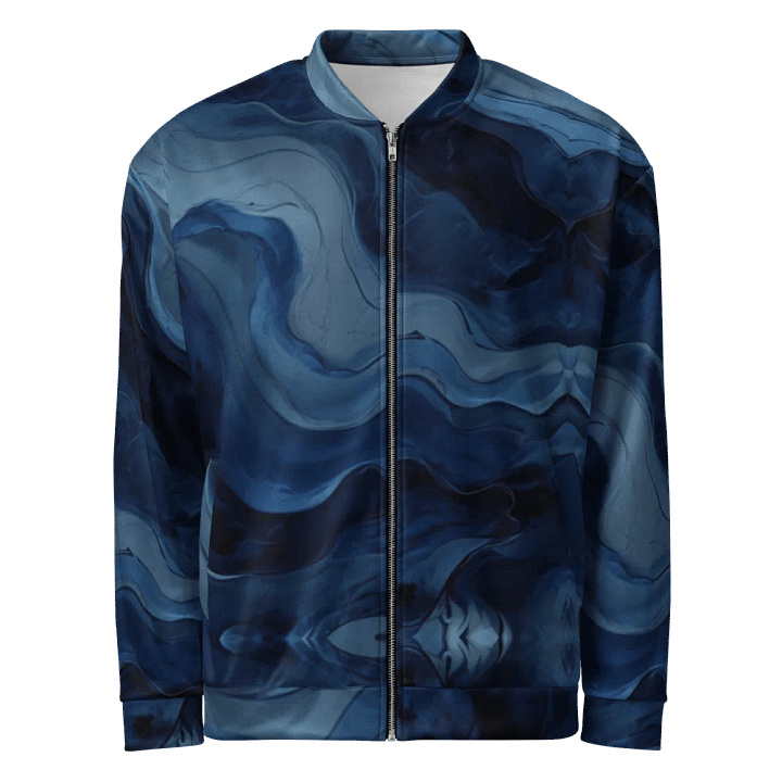 Azure Swirl All-Over Bomber Jacket product image (1)