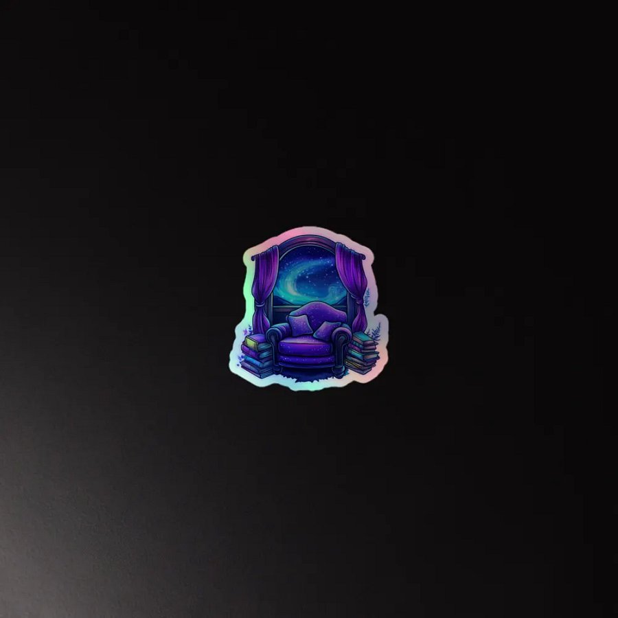 Starlit Reading Nook Holographic Sticker product image (3)
