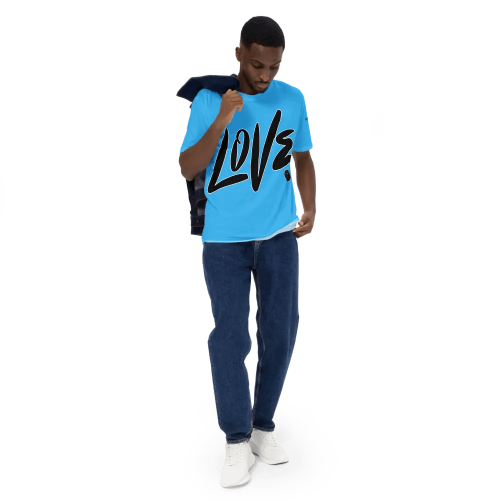 Love & Peace - Blue - Crew Neck T-Shirt product image (5)