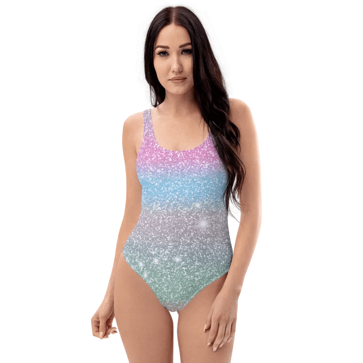 Glitter Unicorn Texture Design One Piece Swimsuit (6) product image (1)