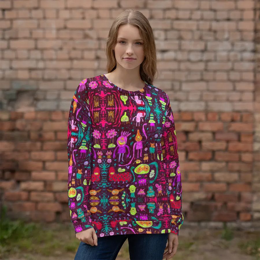 Abstract Darker Doodle Creatures Unisex Sweatshirt product image (2)