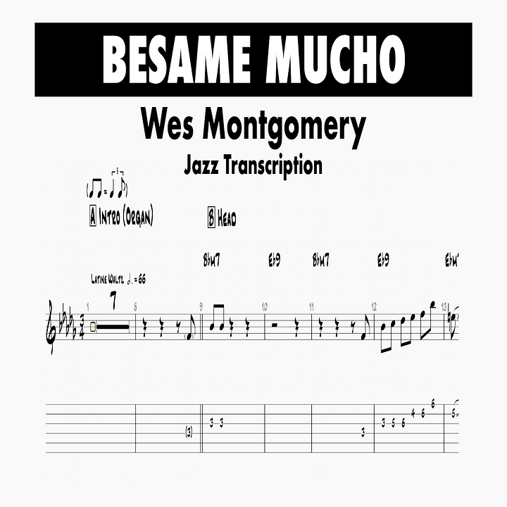 (Transcription PDF) Besame mucho - Wes Montgomery product image (1)