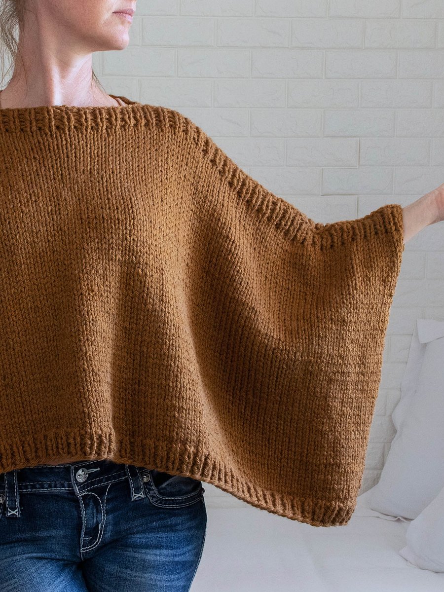 Modern Poncho Knitting Pattern - On the Go Bulky product image (3)