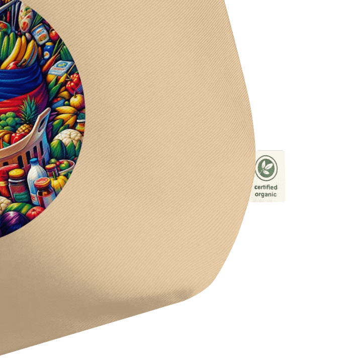 FILIPINO MARKET TOTE: VIBRANT GROCERIES MOSAIC BAG VERSATILE USE (ONE-SIDED), ORGANIC CREAM WIDE TOTE BAG product image (2)