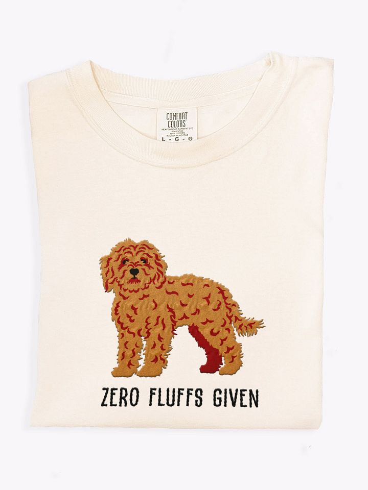 Zero Fluffs Given T-Shirt(Embroidered) of a Cockapoo product image (1)