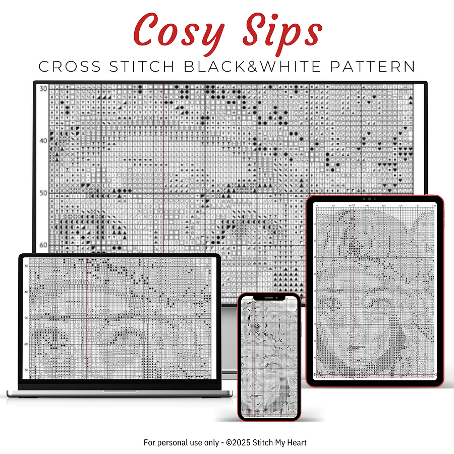 Cosy Sips Cross Stitch Pattern product image (4)