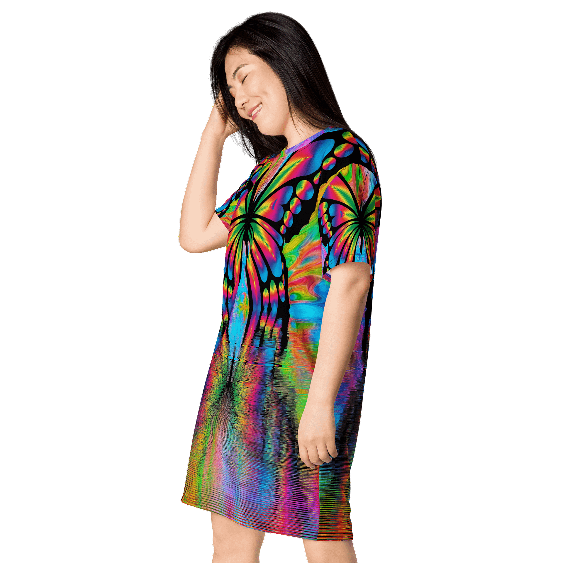 'Butterflies' All-Over T-Shirt Dress product image (3)