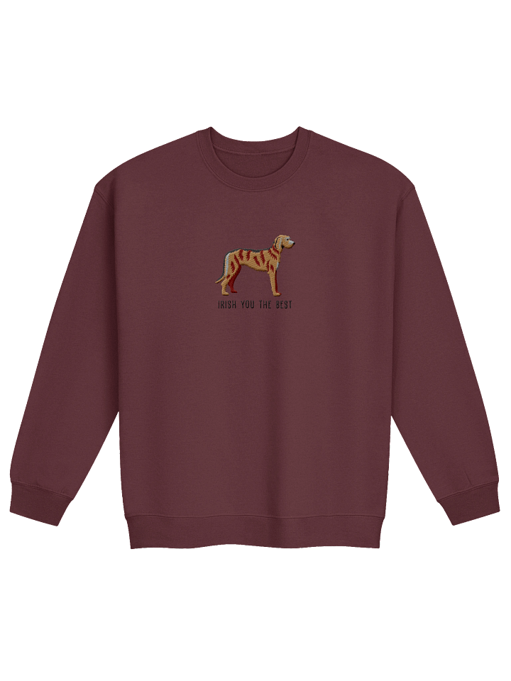 Irish You the Best Sweatshirt (Embroidered) of an Irish Wolfhound(Tan) product image (5)