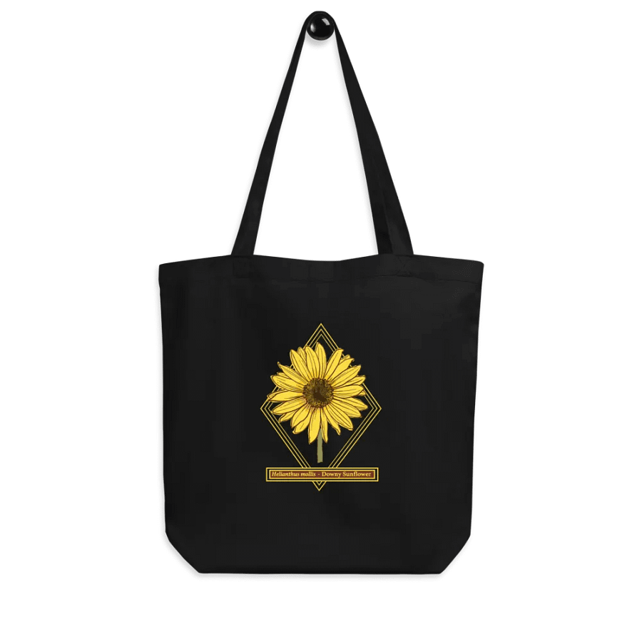 Helianthus Sunflower Organic Tote Bag in Black product image (5)